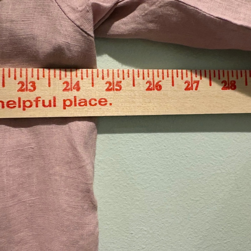 Eileen Fisher Linen Shirt Large Pink Lilac Organic Linen Long Sleeve Button Up - Picture 10 of 12
